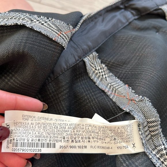 Zara Check Preppy Dark Academia Mini Skirt - Picture 8 of 12